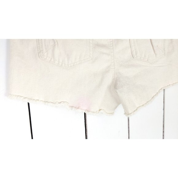 Cream crochet lace denim jeans shorts - Picture 5 of 5